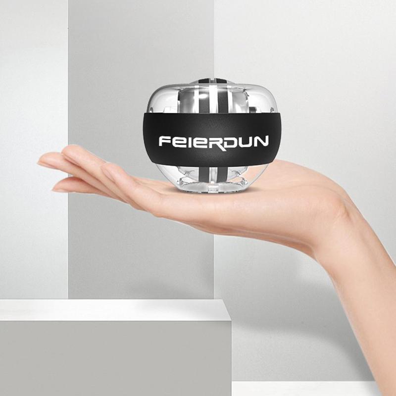 FEIERDUN Power Ball Wrist Trainer Forearm Exerciser Strengthener Workout Toy Spinner Gyro Led Lights
