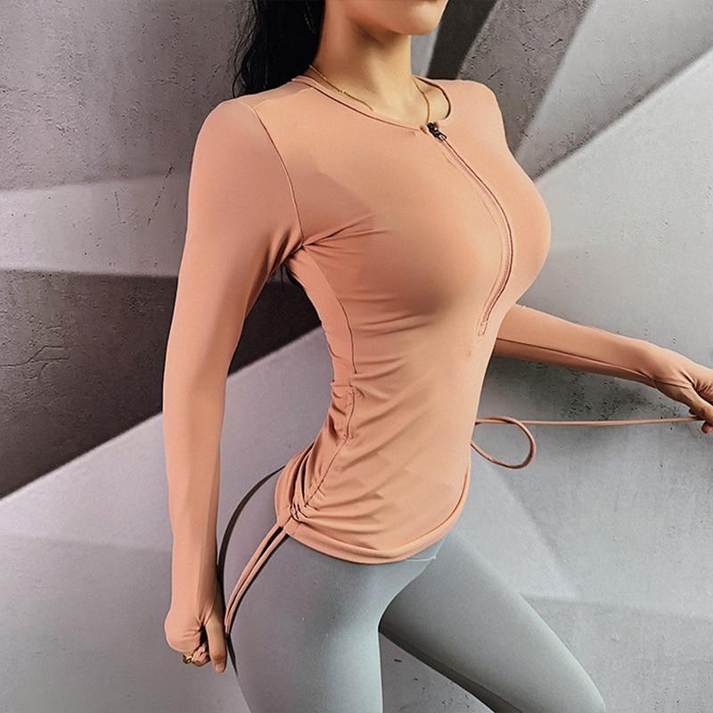 Zip Long Sleeve Yoga Shirts