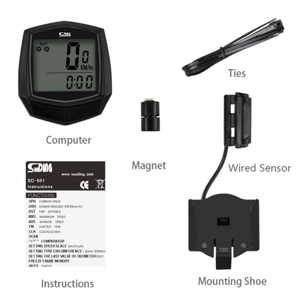 Wired Stopwatch Bicycle Multifunction Speedometer Odometer Sensor Outdoor Sport