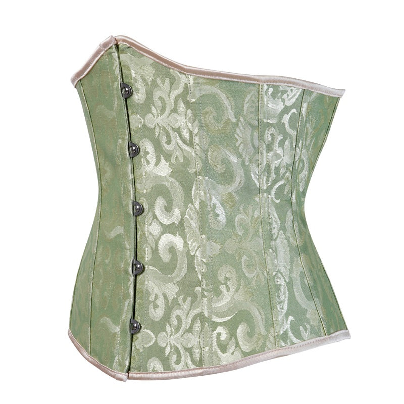 Women Lace Up Boned Jacquard Brocade Waist Training