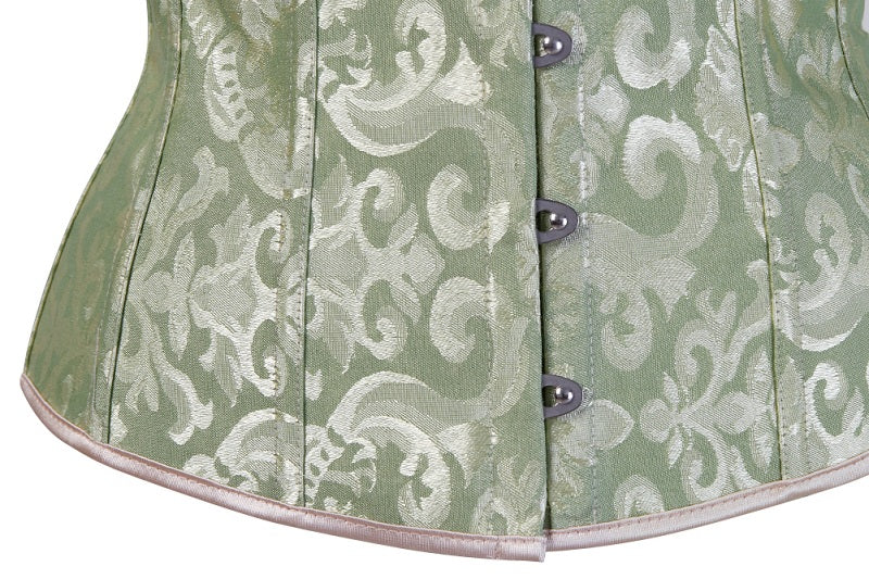 Women Lace Up Boned Jacquard Brocade Waist Training