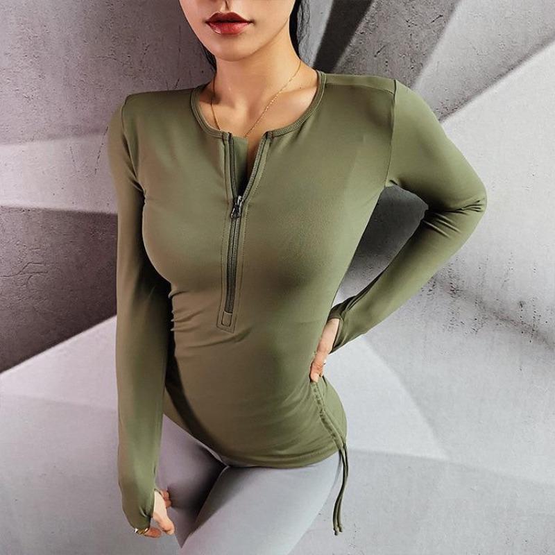 Zip Long Sleeve Yoga Shirts