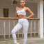 Stripe Sports Bra Sexy Yoga Suit