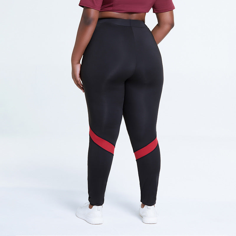 Large Size Peach Pants Running Hips High Waist