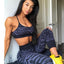 Stripe Sports Bra Sexy Yoga Suit