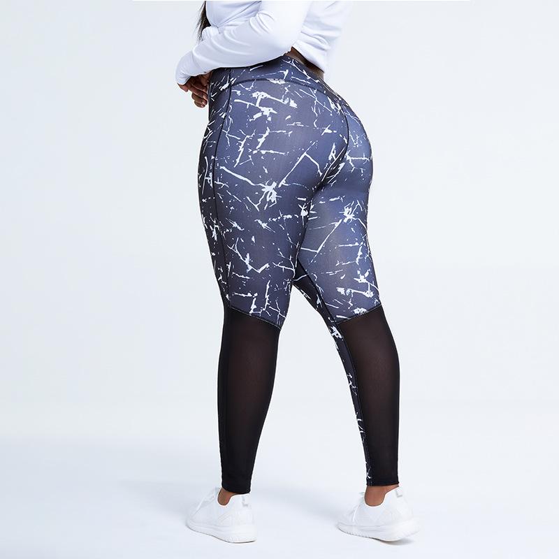 Large code Printed Yoga Pants Bare Peach Hips