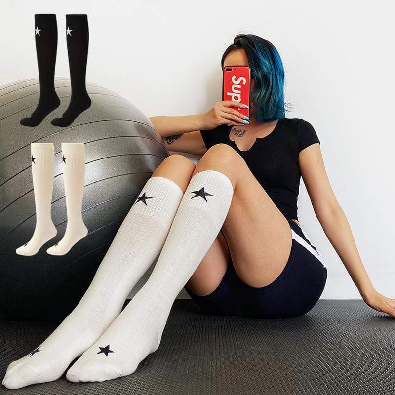 Solid Color High Cotton Sports Socks