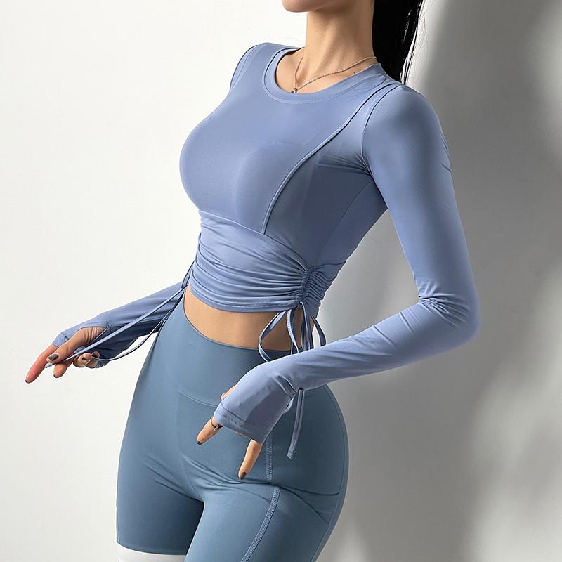 Solid Color Leisure Quick drying Fitness Yoga Long Sleeve