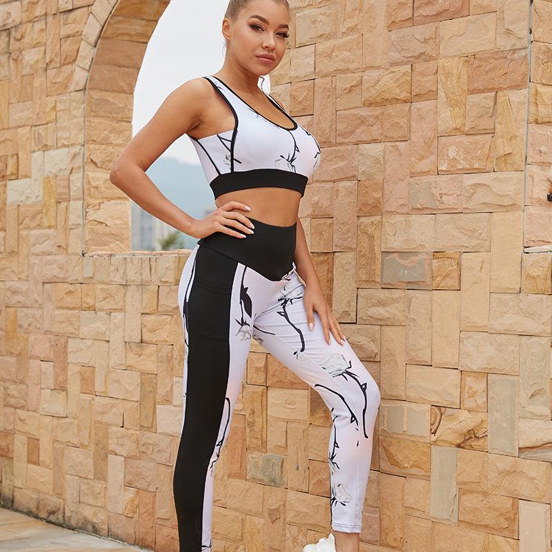 Fitness Yoga Bra Printing Fashion Suit