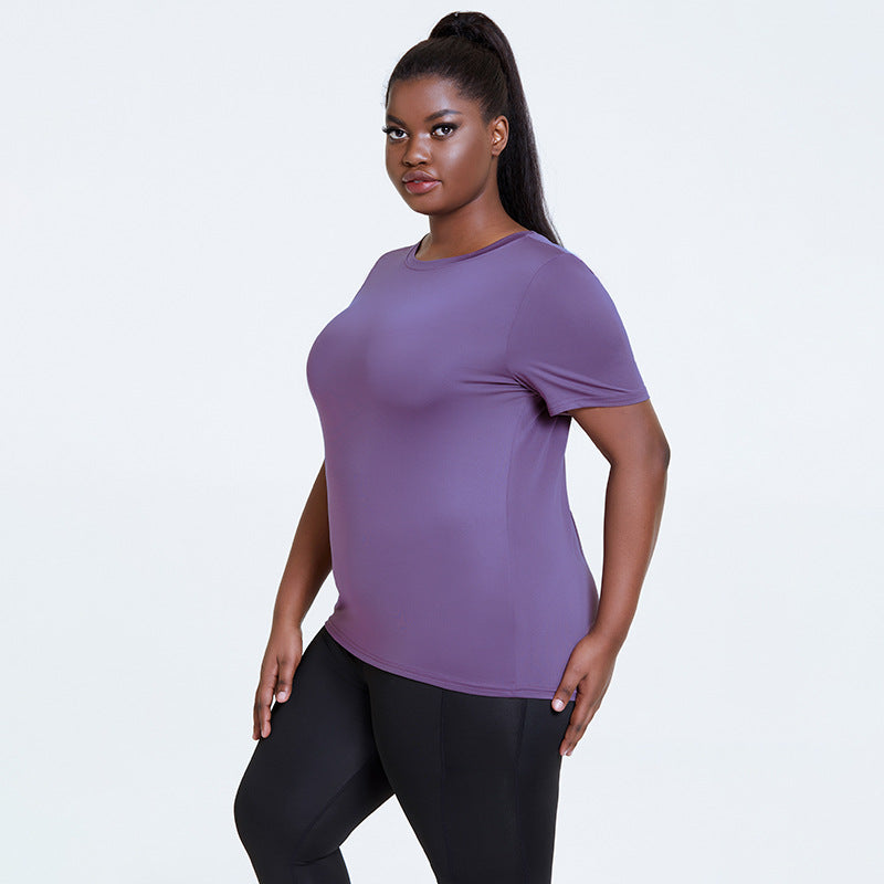 Plus Size Women Slim Running Quick drying shirt Stretch