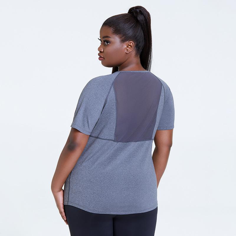Large Sports Short Sleeve shirt Women Mesh Fitness Suit Top