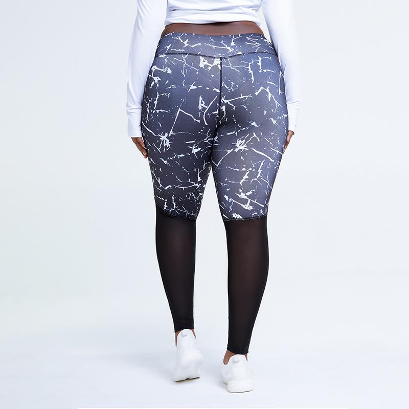 Large code Printed Yoga Pants Bare Peach Hips