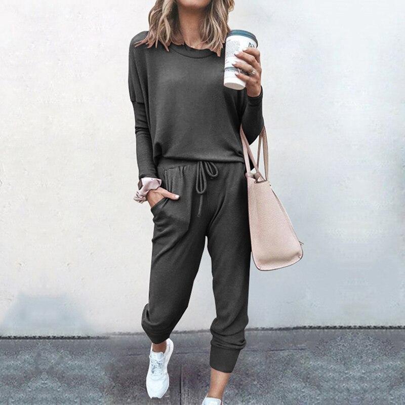 Casual Pure Color Two Piece Set
