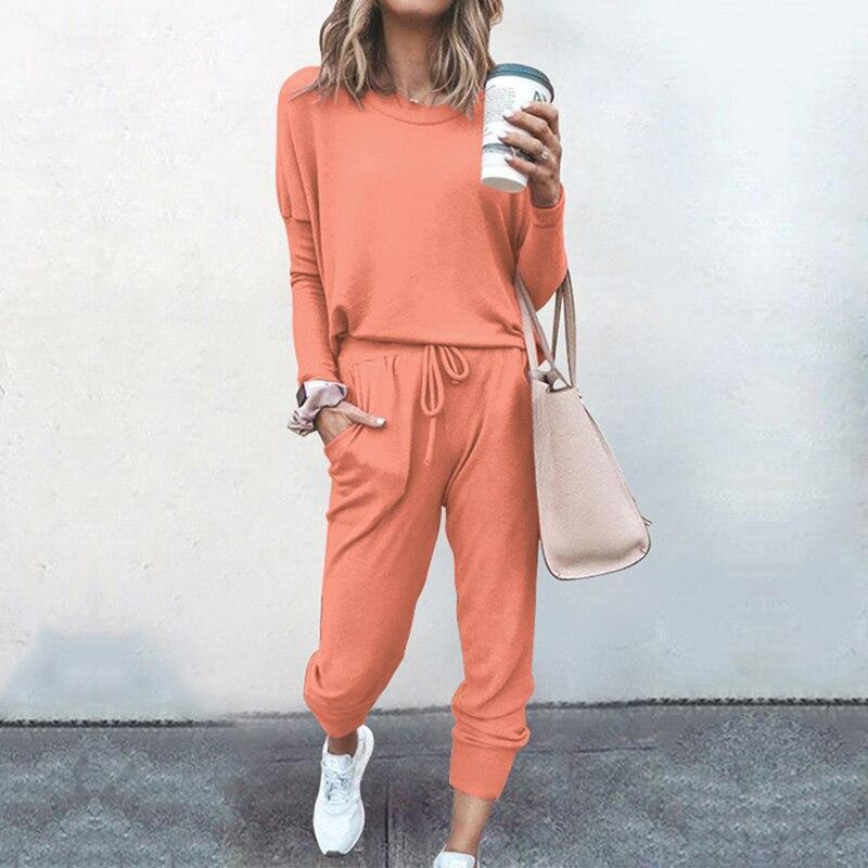 Casual Pure Color Two Piece Set
