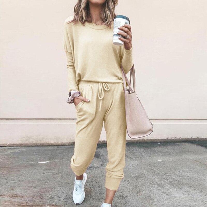 Casual Pure Color Two Piece Set