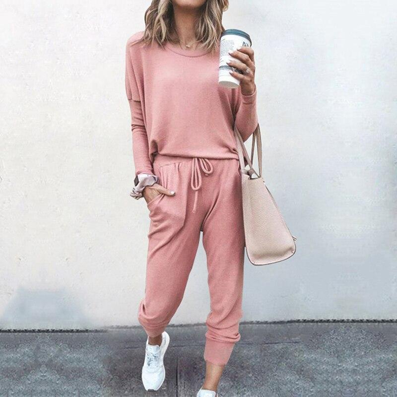Casual Pure Color Two Piece Set