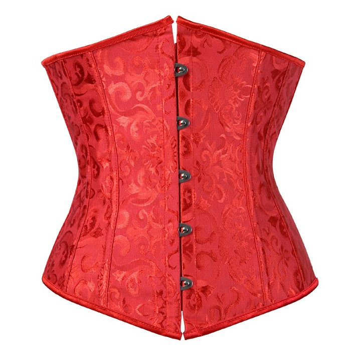 Women Lace Up Boned Jacquard Brocade Waist Training