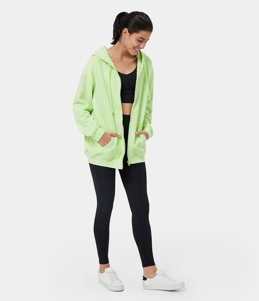 Solid Color Zip Front Sweatshirt