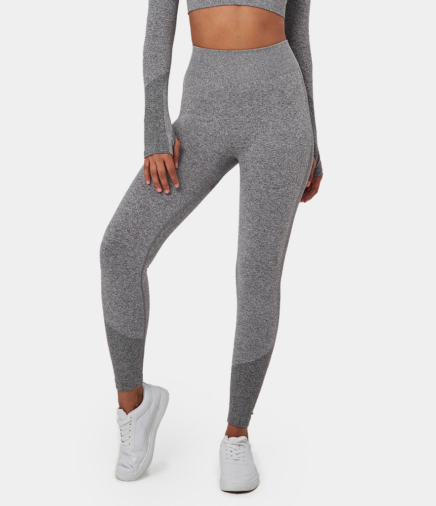 FLOW High Waisted Smile Design Seamless Full Length Leggings