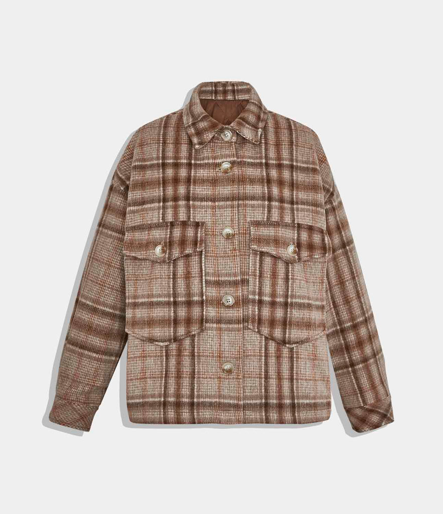 Plaid Check Multi Pocket Jacket