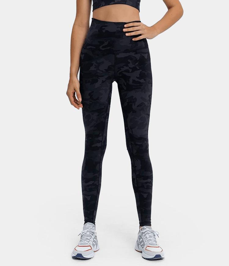 Super High Waisted Camo Waistband Pocket Leggings