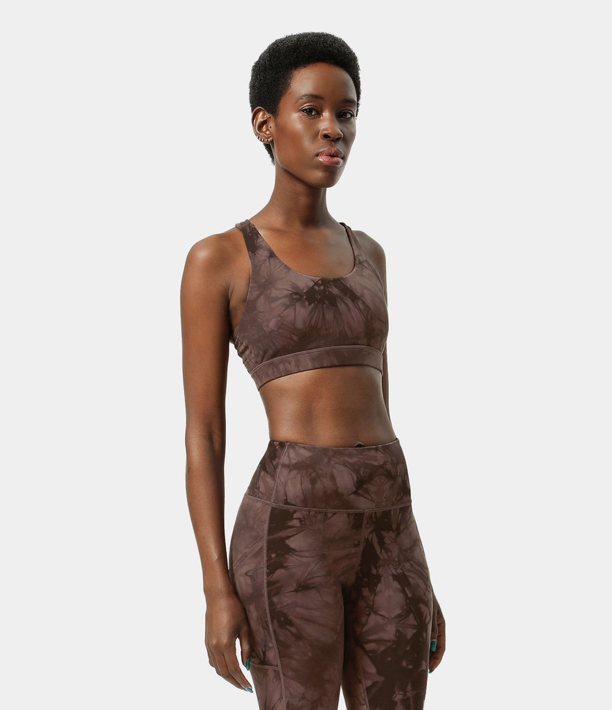Neck Crisscross Tie Dye Low Support Sports Bra