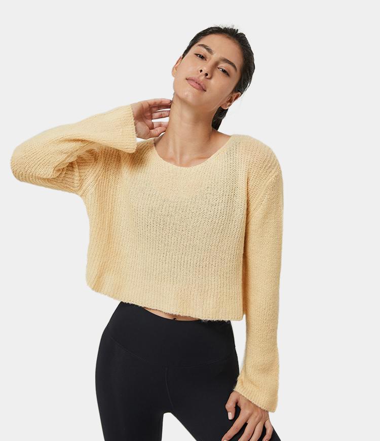 Round Neck Cropped Sweater