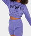 Locational Print Butterfly Sweatshirt Sweatpants Loungewear Set