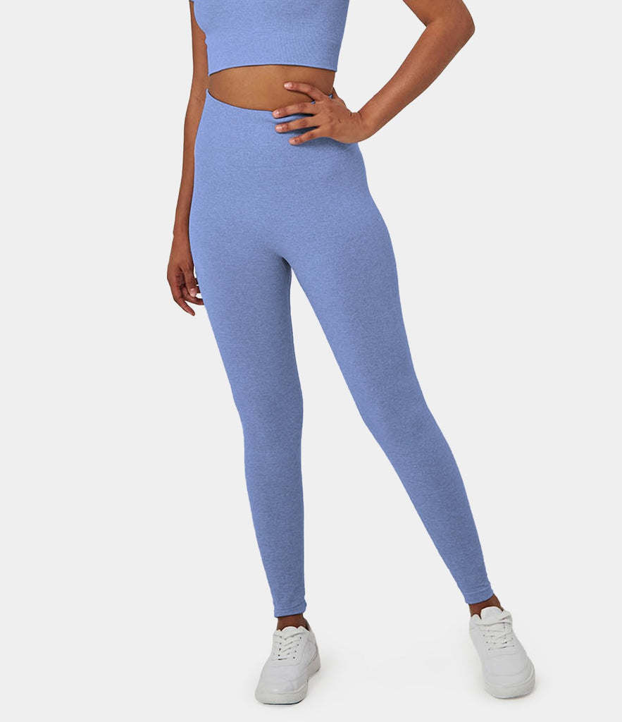FLOW High Waisted Heathered Seamless Full Length Leggings