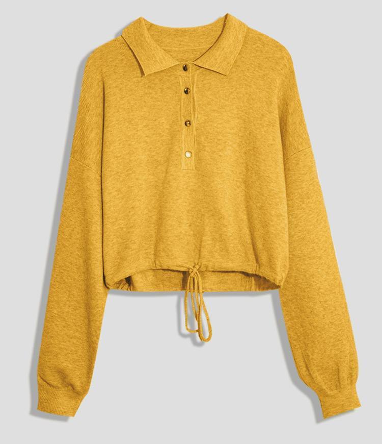 Drawstring Cropped Sweater