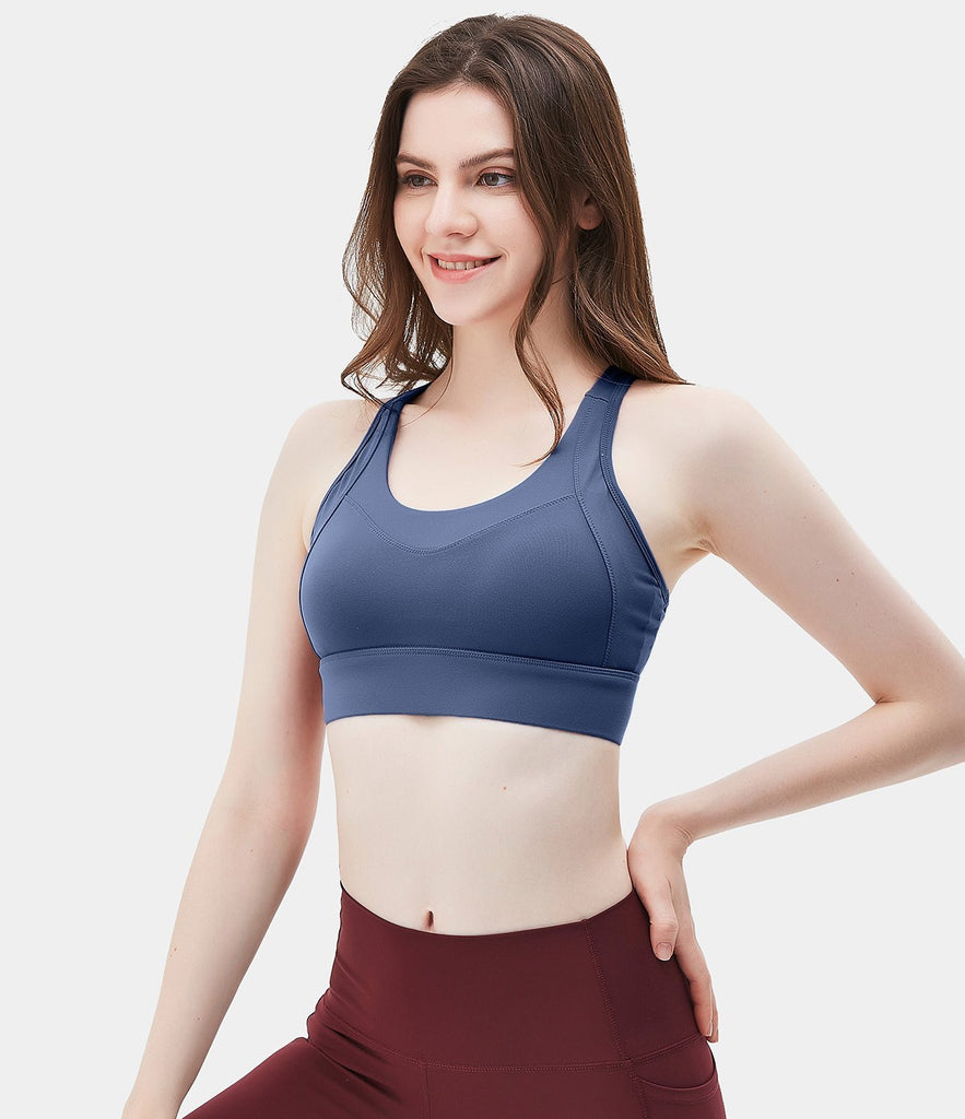 Bloom Neck Seamless Crisscross High Support Sports Bra