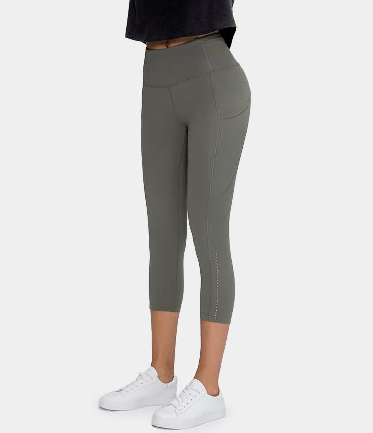 Bloom High Waisted Camo Side Pocket Capri Leggings