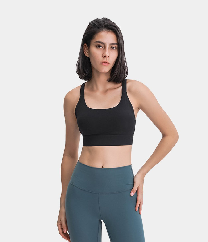 Bloom Longline Camo Crisscross Medium Support Sports Bra