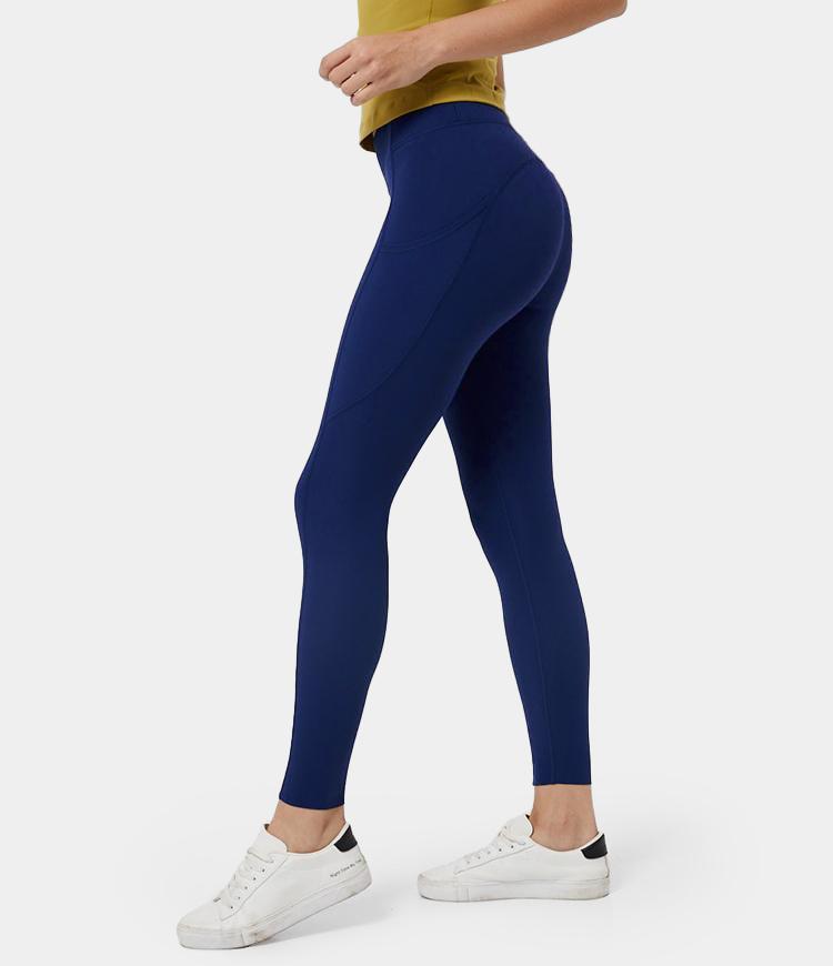 High Waisted Camo Side Pocket Raw Hem Leggings