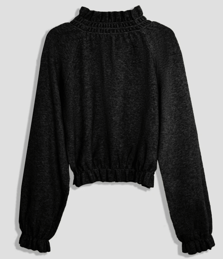 Solid Color Cropped Sweater