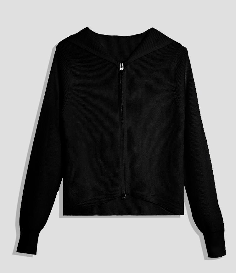 Solid Color Hooded Cardigan