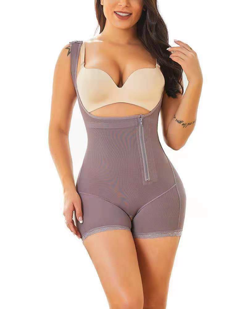 Fajas Postpartum Side Zipper One Piece Slim Bodysuit