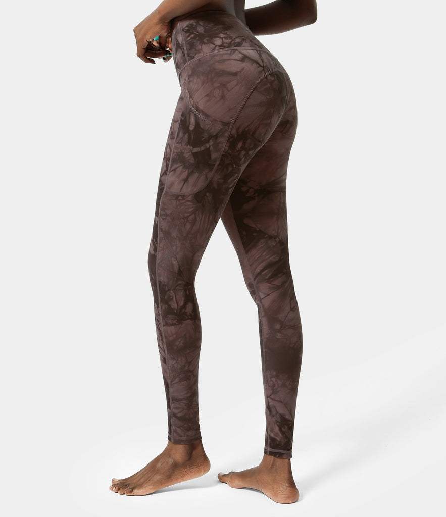 High Waisted Side Pocket Tie Dye Full Length Leggings