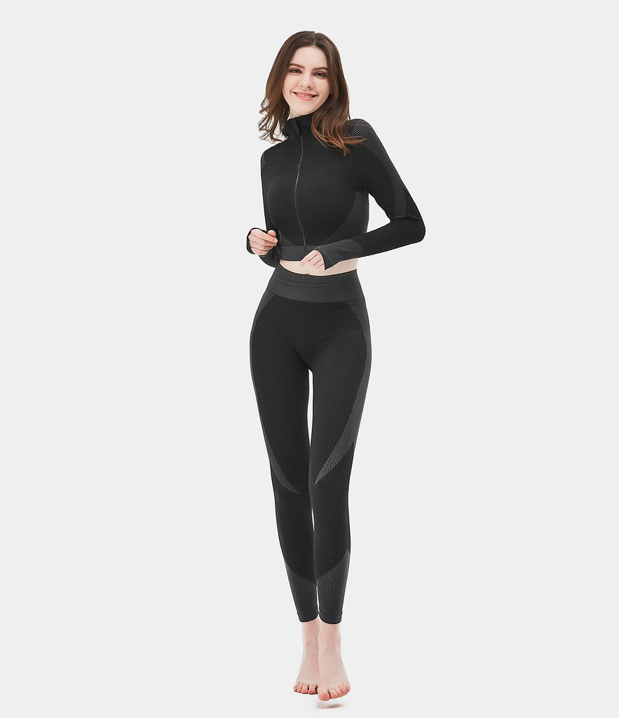 FLOW Zip Front Cropped Sports Top