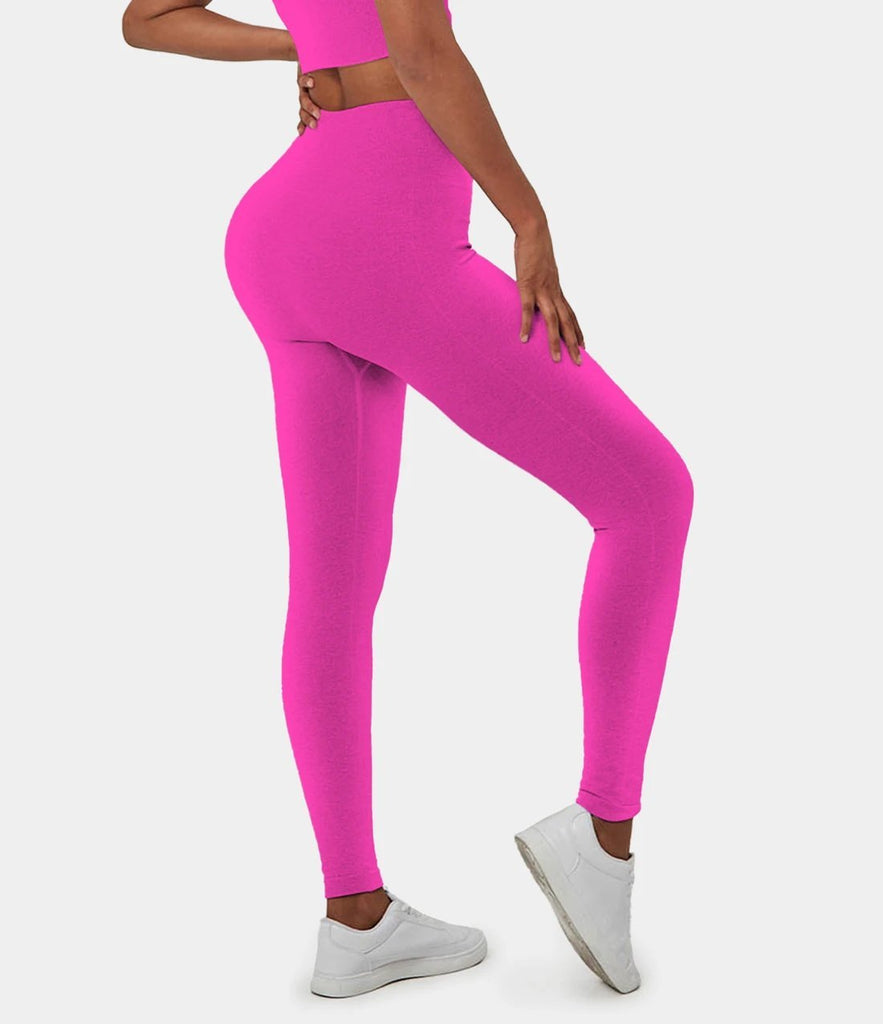 FLOW High Waisted Heathered Seamless Full Length Leggings