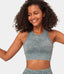 FLOW High Neck Longline Seamless Racerback Medium Support Sports Bra