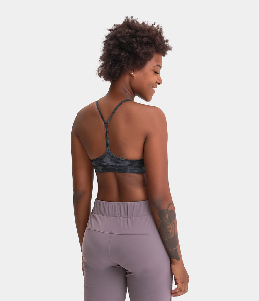 Bloom Neck Camo Back Low Support Sports Bra