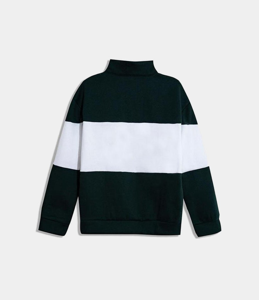 Patchwork Half Zip Sweatshirt