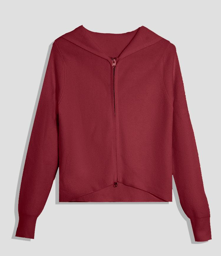 Solid Color Hooded Cardigan
