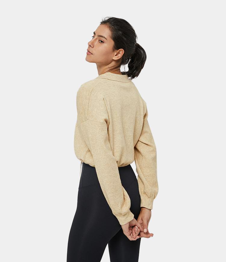 Drawstring Cropped Sweater