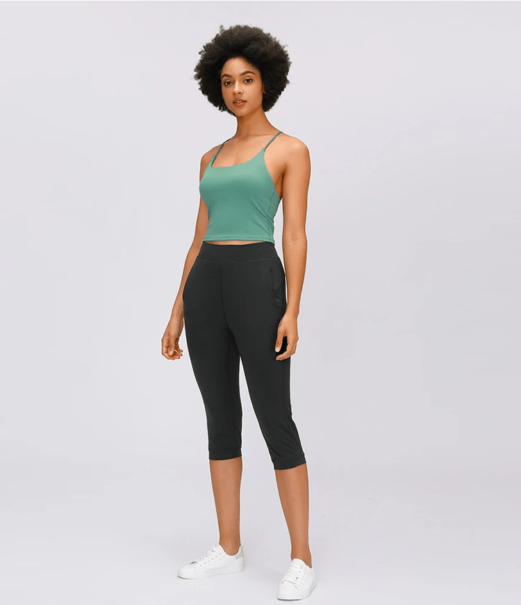 Bloom Square Neck Crisscross Strappy Tank Top