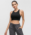 Bloom High Neck Longline Mesh Patchwork Racerback Medium Support Sports Bra