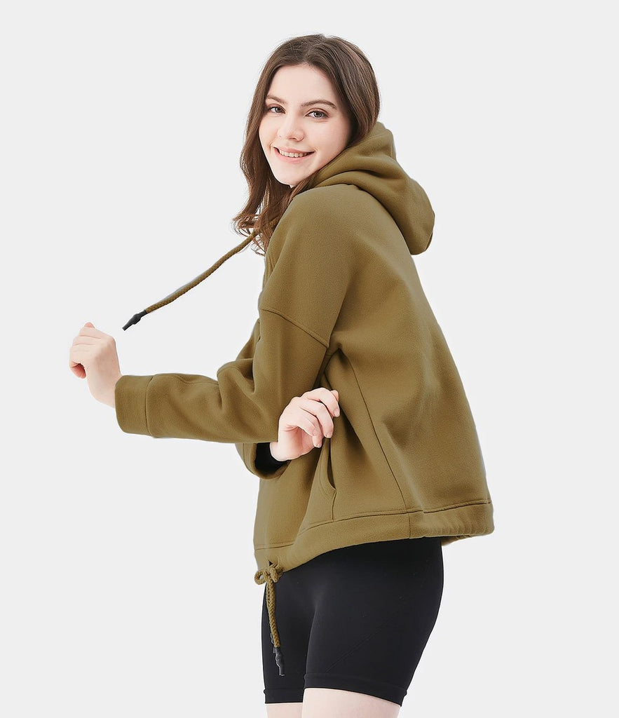 Drawstring Solid Color Hoodie