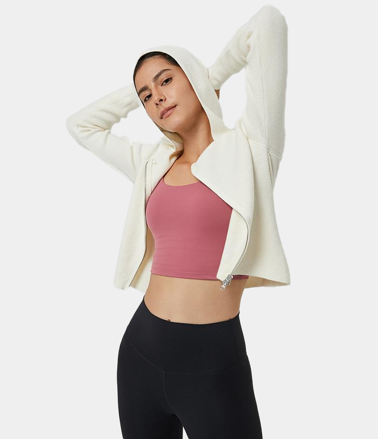 Solid Color Hooded Cardigan