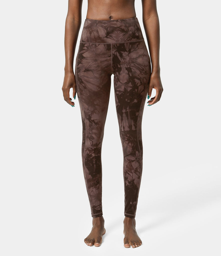 High Waisted Side Pocket Tie Dye Full Length Leggings